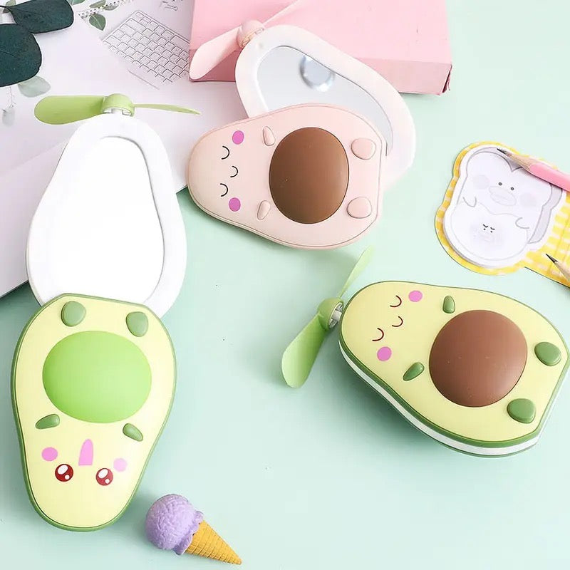 Avocado Mini Cooler Fan, Handheld Fan with Fill Light Mirror, USB Pocket Silent Small Fan, Mini Portable Pocket Fan, Cool Air Hand Held Travel Cooler Cooling Fan Avocado Mini Cooler Fan, Handheld Fan with Fill Light Mirror, USB Pocket Silent Small Fan, Mini Portable Pocket Fan, Cool Air Hand Held Travel Cooler Cooling Fan
